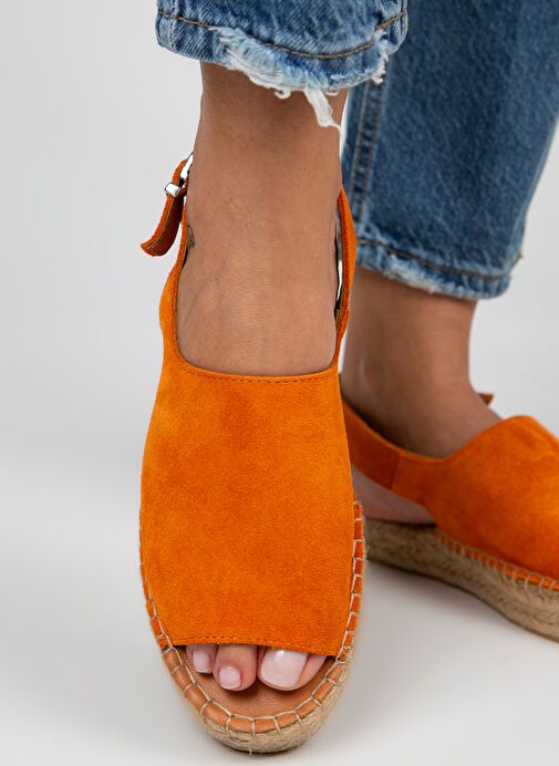 Manijero Turuncu Kadın Süet Sandalet MNJ.007.05 - Görsel 6