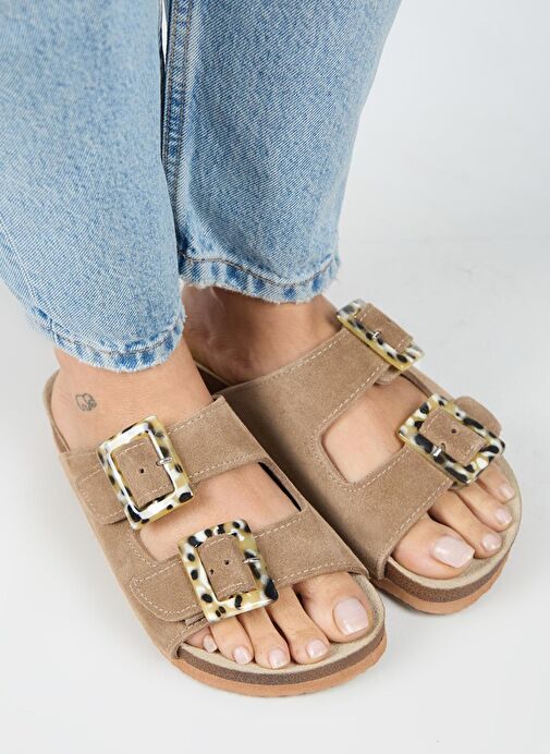 Manijero Vizon Kadın Süet Terlik MNJ.037.04 - Görsel 4