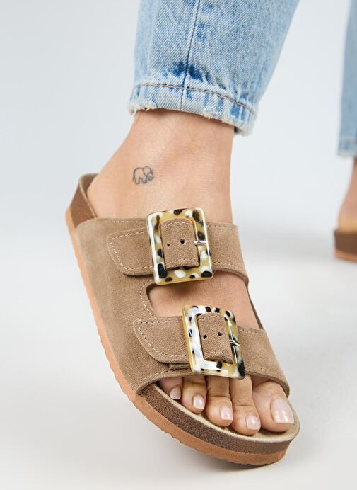 Manijero Vizon Kadın Süet Terlik MNJ.037.04 - Görsel 2