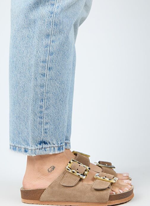 Manijero Vizon Kadın Süet Terlik MNJ.037.04 - Görsel 3