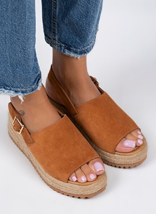 Manijero Taba Kadın Süet Sandalet MNJ.094.02 - Görsel 4