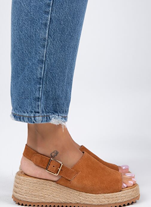 Manijero Taba Kadın Süet Sandalet MNJ.094.02 - Görsel 3