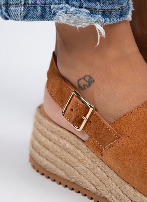 Manijero Taba Kadın Süet Sandalet MNJ.094.02 - Görsel 5