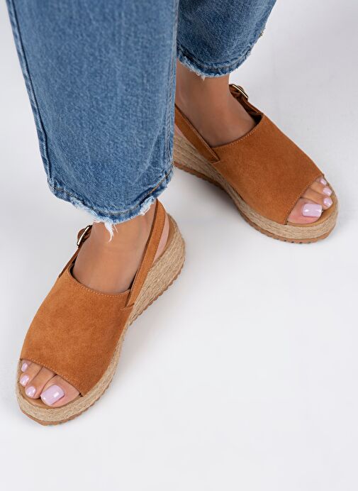 Manijero Taba Kadın Süet Sandalet MNJ.094.02 - Görsel 2