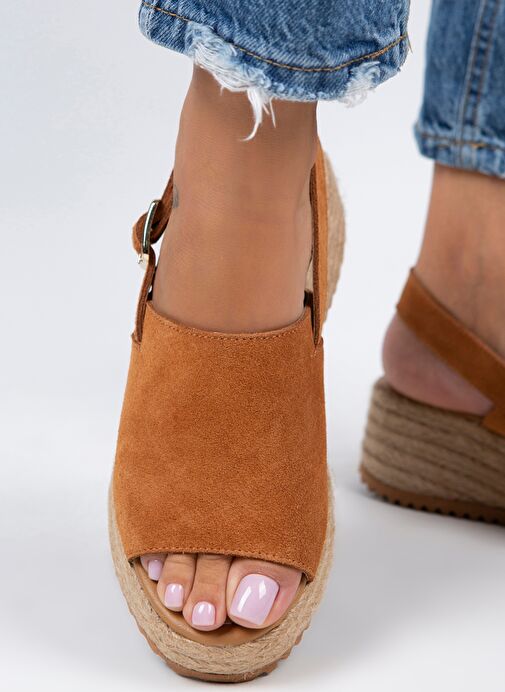 Manijero Taba Kadın Süet Sandalet MNJ.094.02 - Görsel 6