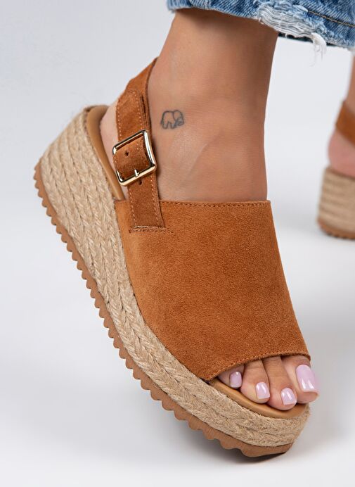 Manijero Taba Kadın Süet Sandalet MNJ.094.02 - Görsel 7