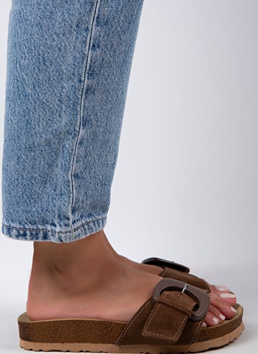 Manijero Kahverengi Kadın Süet Terlik MNJ.001.12 - Görsel 3