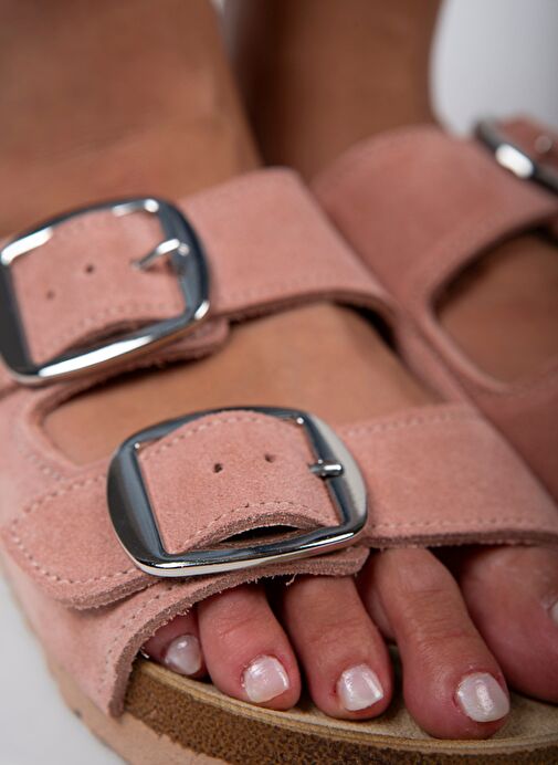 Manijero Pudra Kadın Süet Terlik MNJ.010.35 - Görsel 10