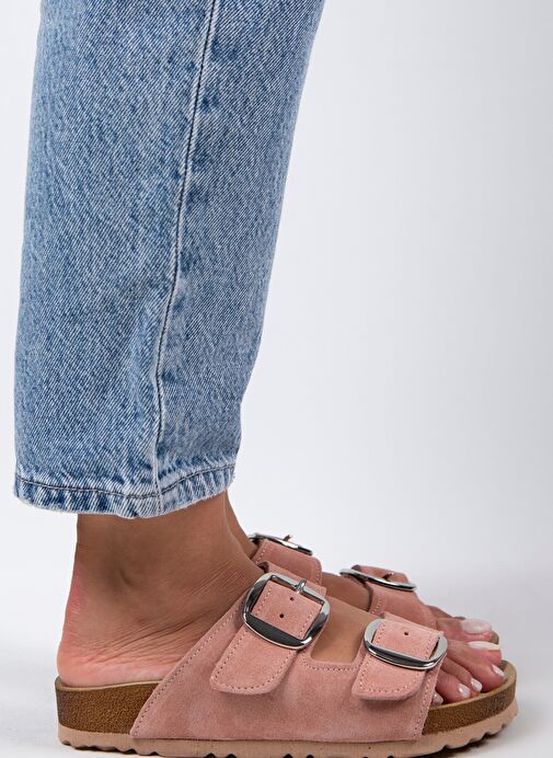 Manijero Pudra Kadın Süet Terlik MNJ.010.35 - Görsel 8