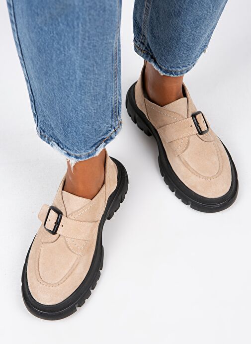 Manijero Bej Kadın Süet Sandalet MNJ.084.02 - Görsel 8