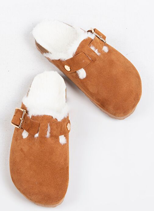 Manijero Taba Kadın Süet - Kürklü Terlik MNJ.098.03 - Görsel 7