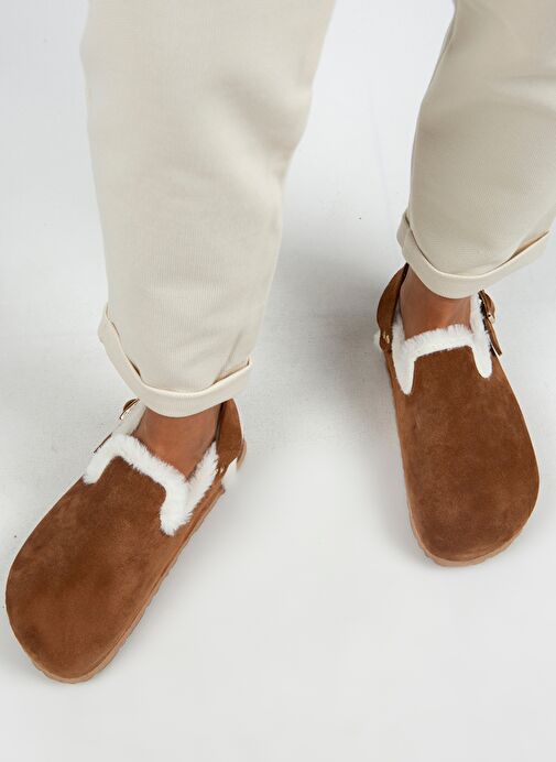 Manijero Taba Kadın Süet - Kürklü Sandalet MNJ.100.01 - Görsel 8