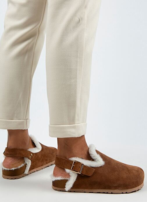 Manijero Taba Kadın Süet - Kürklü Sandalet MNJ.100.01 - Görsel 7