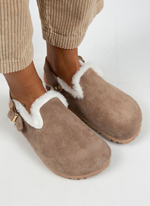 Manijero Vizon Kadın Süet - Kürklü Sandalet MNJ.100.02 - Görsel 4