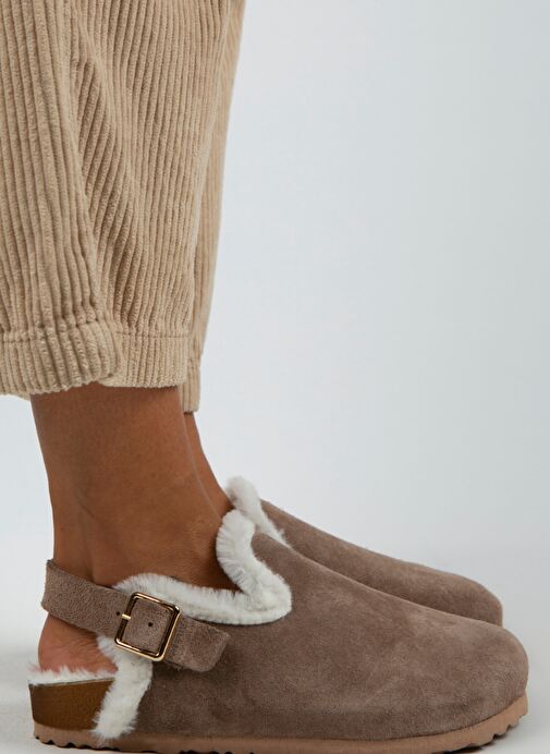 Manijero Vizon Kadın Süet - Kürklü Sandalet MNJ.100.02 - Görsel 3