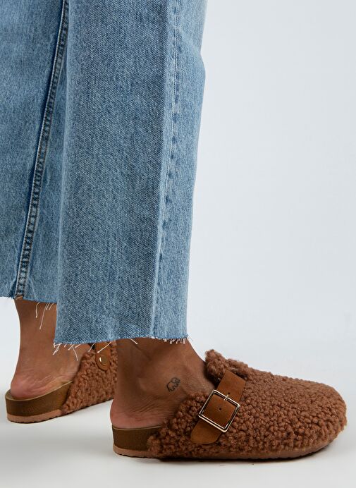 Manijero Taba Kadın Deri - Kürklü Terlik MNJ.101.02 - Görsel 7