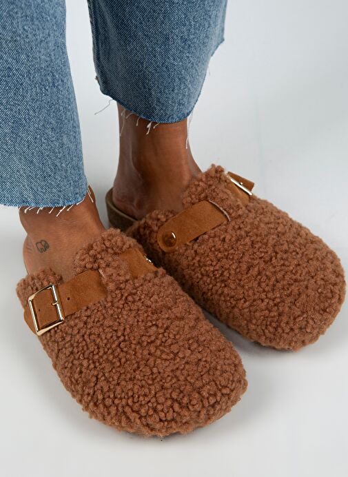 Manijero Taba Kadın Deri - Kürklü Terlik MNJ.101.02 - Görsel 3