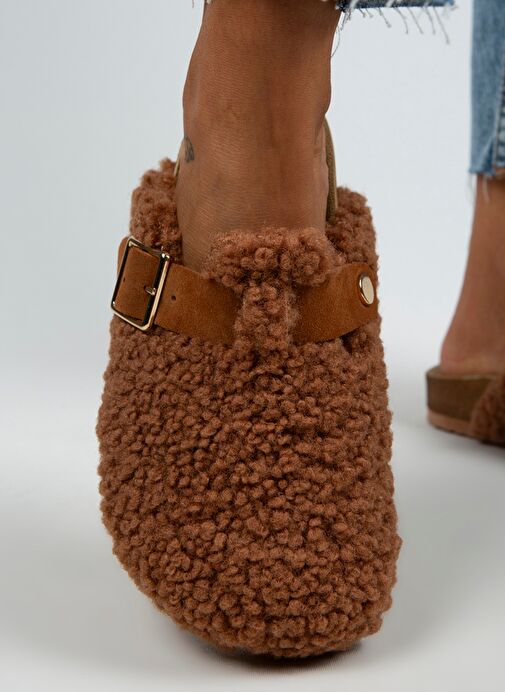 Manijero Taba Kadın Deri - Kürklü Terlik MNJ.101.02 - Görsel 6