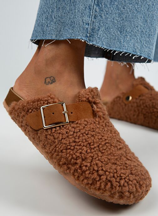 Manijero Taba Kadın Deri - Kürklü Terlik MNJ.101.02 - Görsel 5