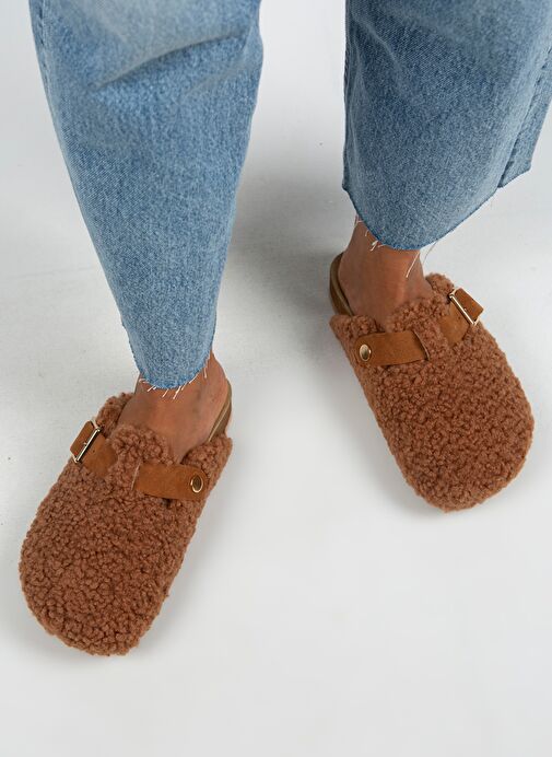 Manijero Taba Kadın Deri - Kürklü Terlik MNJ.101.02 - Görsel 8