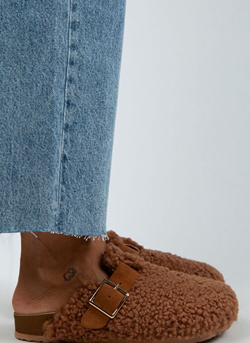 Manijero Taba Kadın Deri - Kürklü Terlik MNJ.101.02 - Görsel 2