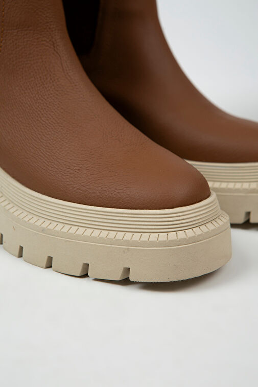 Manijero Misty Kadın Hakiki Deri Çift Tarafı Lastikli Taba Bot - Görsel 5