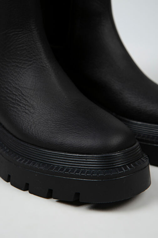 Manijero Misty Kadın Hakiki Deri Çift Tarafı Lastikli Siyah Bot - Görsel 5