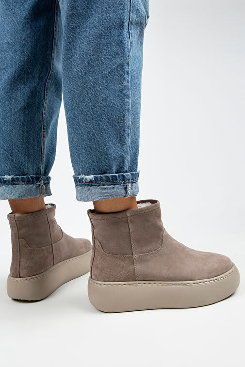 Manijero Gemma Kadın Hakiki Deri Düz İçi Kürklü Vizon Bot - Görsel 7