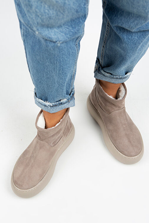 Manijero Gemma Kadın Hakiki Deri Düz İçi Kürklü Vizon Bot - Görsel 8