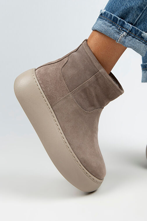 Manijero Gemma Kadın Hakiki Deri Düz İçi Kürklü Vizon Bot - Görsel 9