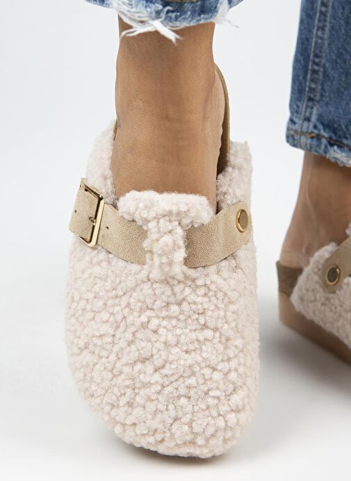 Manijero Bej Kadın Terlik MNJ.105.07 - Görsel 6