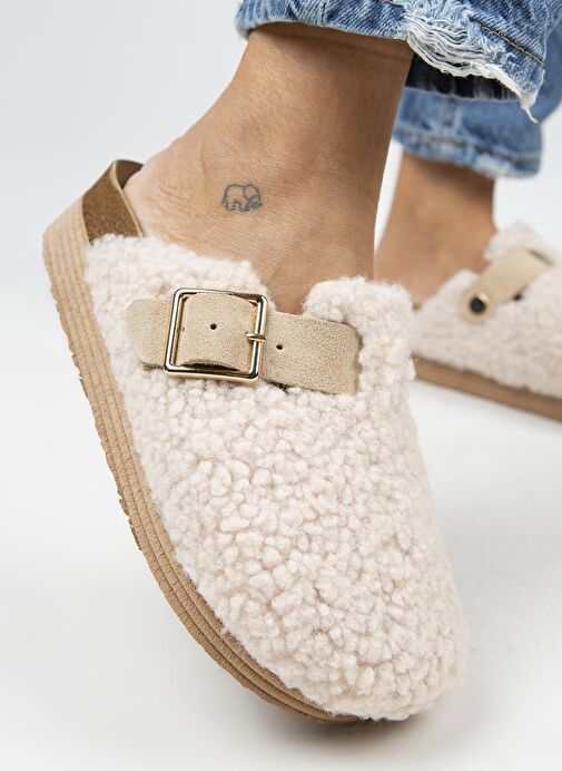 Manijero Bej Kadın Terlik MNJ.105.07 - Görsel 2