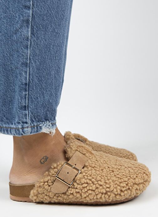 Manijero Karamel Kadın Deri - Kürklü Terlik MNJ.101.05 - Görsel 2