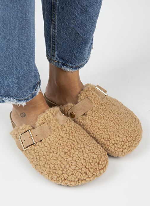 Manijero Karamel Kadın Deri - Kürklü Terlik MNJ.101.05 - Görsel 3