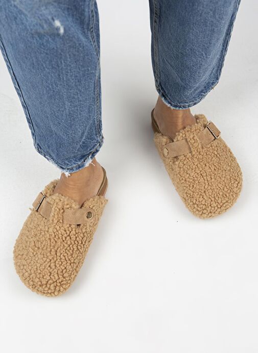 Manijero Karamel Kadın Deri - Kürklü Terlik MNJ.101.05 - Görsel 8