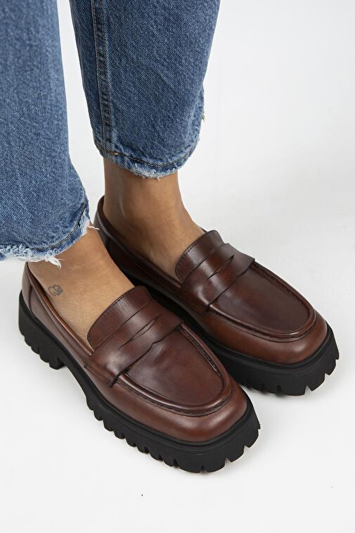 Manijero Taba Kadın Deri Loafer MNJ.113.02 - Görsel 4