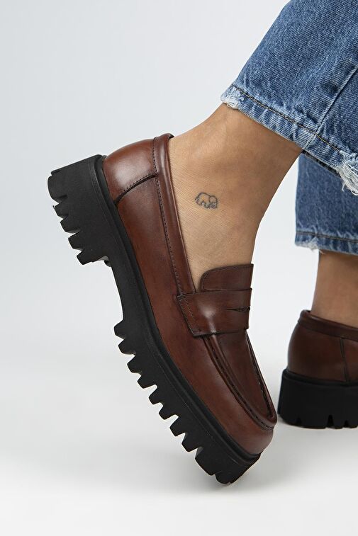 Manijero Taba Kadın Deri Loafer MNJ.113.02 - Görsel 7