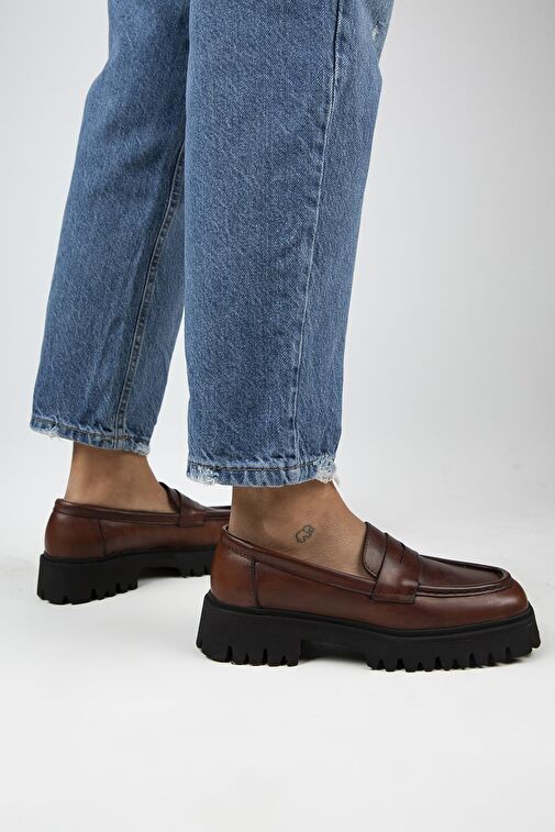 Manijero Taba Kadın Deri Loafer MNJ.113.02 - Görsel 8