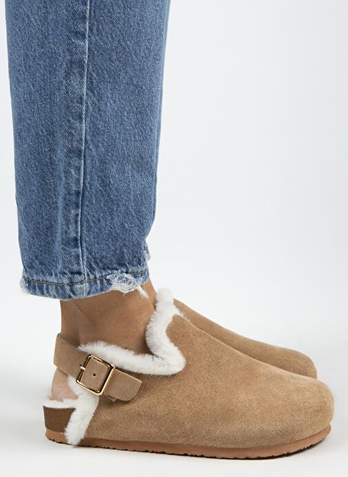 Manijero Kum Kadın Süet - Kürk Sandalet MNJ.100.10 - Görsel 2