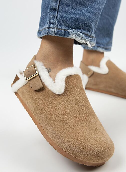 Manijero Kum Kadın Süet - Kürk Sandalet MNJ.100.10 - Görsel 5