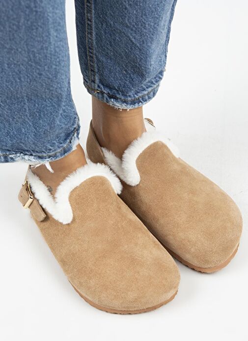 Manijero Kum Kadın Süet - Kürk Sandalet MNJ.100.10 - Görsel 3