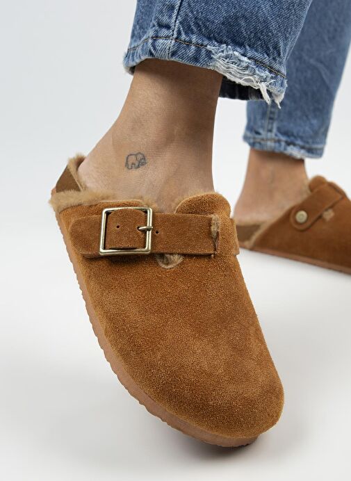 Manijero Taba Kadın Süet Terlik MNJ.098.17 - Görsel 5