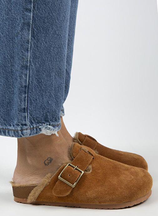 Manijero Taba Kadın Süet Terlik MNJ.098.17 - Görsel 2