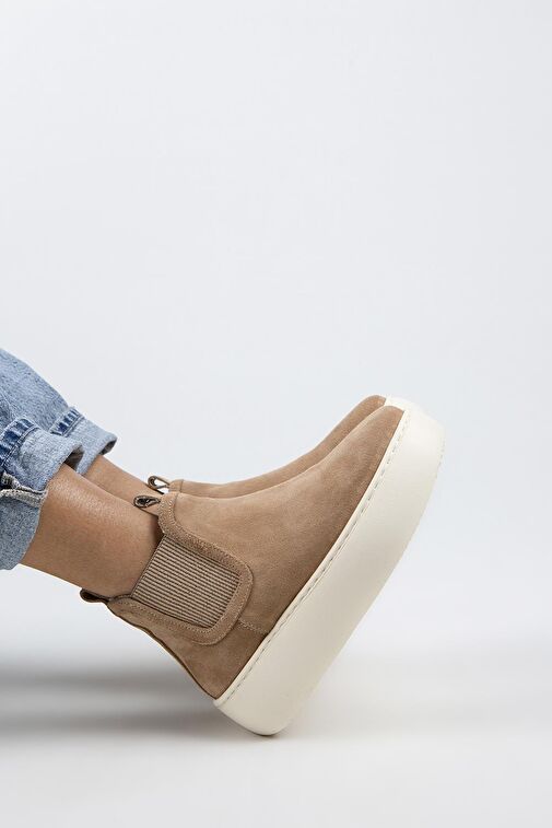 Manijero Ove Kadın Hakiki Deri Lastikli İçi Kürklü Kum Bot - Görsel 2
