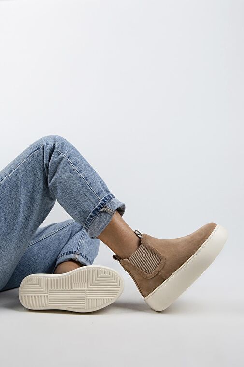 Manijero Ove Kadın Hakiki Deri Lastikli İçi Kürklü Kum Bot - Görsel 3