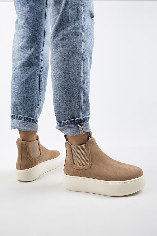 Manijero Ove Kadın Hakiki Deri Lastikli İçi Kürklü Kum Bot - Görsel 6