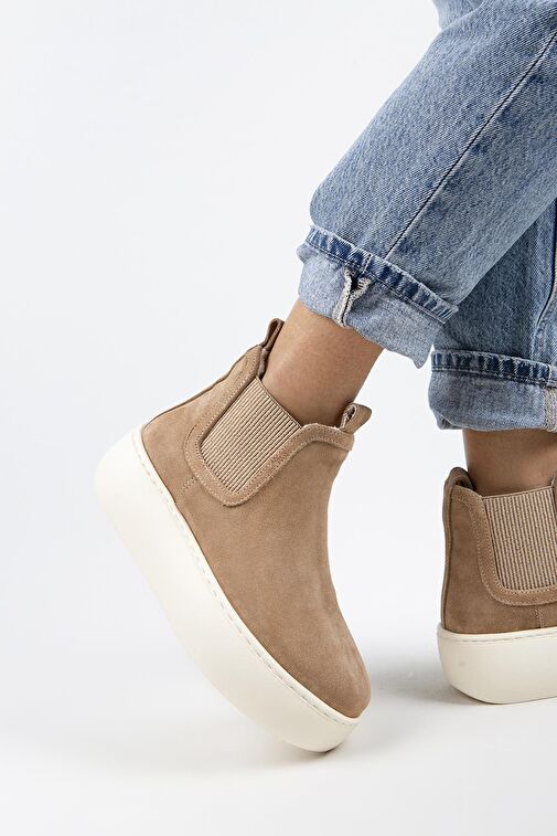 Manijero Ove Kadın Hakiki Deri Lastikli İçi Kürklü Kum Bot - Görsel 7