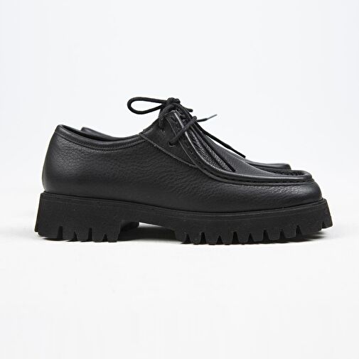 Manijero Siyah Kadın Deri Günlük Ayakkabı MNJ.118.01 - Görsel 2