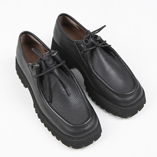 Manijero Siyah Kadın Deri Günlük Ayakkabı MNJ.118.01 - Görsel 4