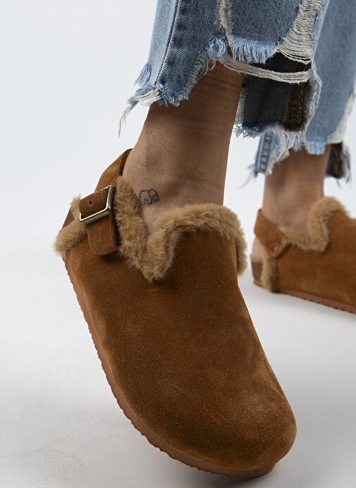 Manijero Taba Kadın Deri - Kürklü Sandalet MNJ.100.12 - Görsel 3